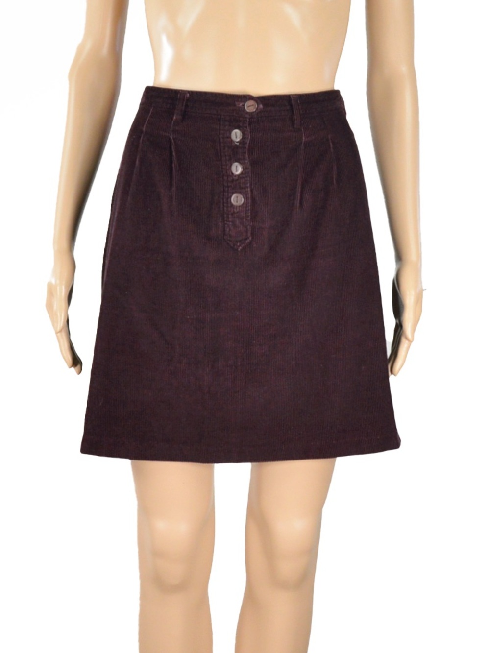 A.P.C. APC Paris Dark Maroon Corduroy A Line Mini Skirt Size Small